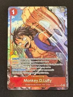 One Piece TCG OP14-013 Monkey .D. Luffy AA Alt Art Card Game CCG English NM - Image 1