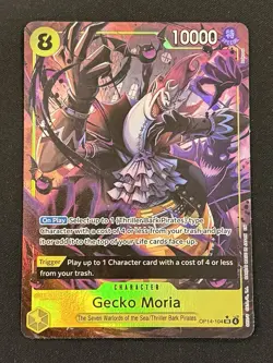 Gecko Moria OP14-104 SR Alternate Art Azure Sea's Seven One Piece English NM - Image 1