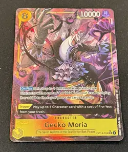 Gecko Moria OP14-104 SR Alternate Art Azure Sea's Seven One Piece English NM - Image 2