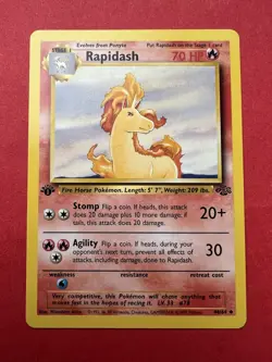 Rapidash 44/64 1st Edition Jungle 1999 Uncommon Pokemon TCG Card NM / LP - Image 1