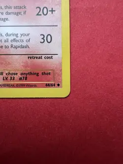 Rapidash 44/64 1st Edition Jungle 1999 Uncommon Pokemon TCG Card NM / LP - Image 3