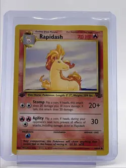 RAPIDASH 1999 POKEMON BASE JUNGLE 1ST EDITION UNCOMMON 44/64 Q6233 - Image 1