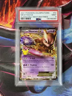 Pokemon PSA 9 Mewtwo EX 54/99 Celebrations Classic Collection 2021 - Image 1