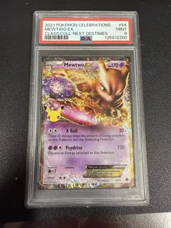 2021 Pokemon Celebrations Classic Collection 54/99 Mewtwo EX PSA 9 Mint - Image 1