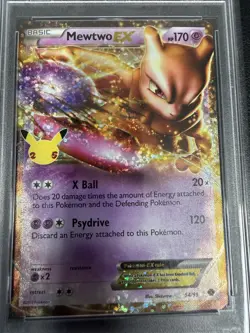 2021 Pokemon Celebrations Classic Collection 54/99 Mewtwo EX PSA 9 Mint - Image 3