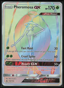 Pokemon Pheromosa GX (Secret Rare) Secret Rare Holo SM - Ultra Prism 158/156 NM - Image 1