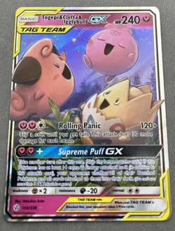 Pokemon Card - Togepi & Cleffa & Igglybuff GX Cosmic Eclipse 143/236 Holo - Image 1