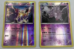 Pokemon Card Nidoran 43/114 Nidorino 44/114 XY Steam Siege Reverse Holo Foil NM - Image 1