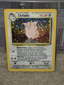 Pokemon TCG Clefable Holo Rare Card Base Set 1/64 (No Symbol) - Image 1