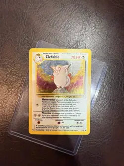 Pokemon TCG Clefable Holo Unlimited Rare Card Jungle Base Set 1/64 - Image 1