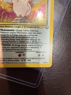 Pokemon TCG Clefable Holo Unlimited Rare Card Jungle Base Set 1/64 - Image 4