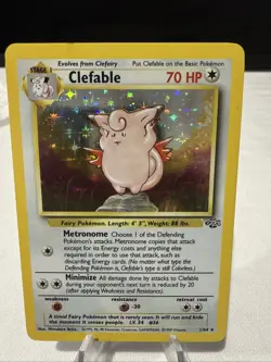 Pokemon TCG Clefable Holo Unlimited Rare Card Jungle Base Set 1/64 LP - Image 1