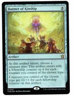Magic the Gathering MTG Card: Banner of Kinship FOIL #0127 Foundations Rare! NM - Image 1