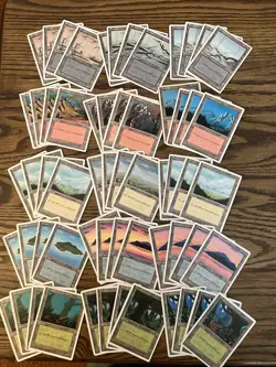 Mtg 4th Edition Basic Land Lot x60 Magic the Gathering 4th Land 4x Each Art - Image 1