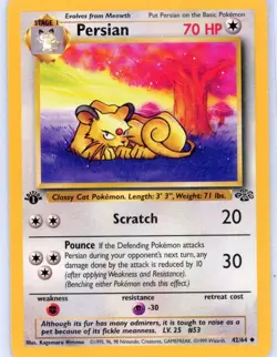 Persian Jungle Uncommon 1st Edition 42/64 1999 Pokemon - Image 1