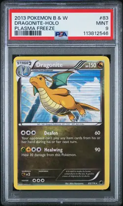 2013 POKEMON PLASMA FREEZE DRAGONITE #83 HOLO PSA 9 MINT #113812546 - Image 1