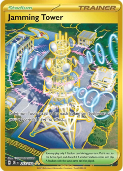 Pokemon TCG Trainer Jamming Tower Hyper Rare 244/182 Sv10: Destined Rivals Holo - Image 1