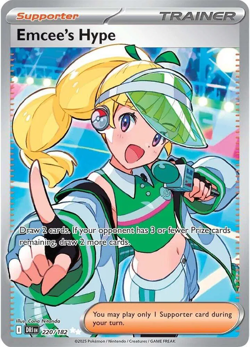 Pokemon TCG Emcee's Hype 220/182 Sv10: Destined Rivals Holo - Image 1