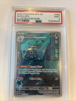 2024 POKEMON SFA EN-SHROUDED FABLE ILLUSTRATION RARE #069 DUSCLOPS PSA 9 - Image 2