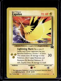 1999 Pokemon Wizards Black Star Promos Zapdos #23 - Image 1