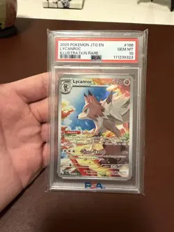 Pokemon TCG Lycanroc Illustration Rare 166/159 Journey Together PSA 10 Gem Mint - Image 1