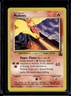 1999 Pokemon Wizards Black Star Promos Moltres #21 - Image 1