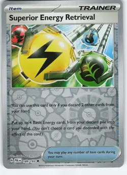 Superior Energy Retrieval - 189/193 Reverse Holo SV02: Paldea Evolved NM Pokemon - Image 1