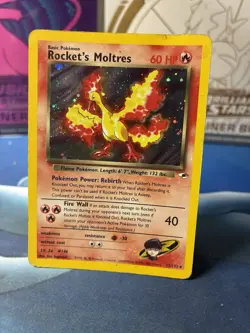 Rockets Moltres HOLO RARE VINTAGE Pokemon Tcg 12/132 Team Rocket Returns. RARE! - Image 1