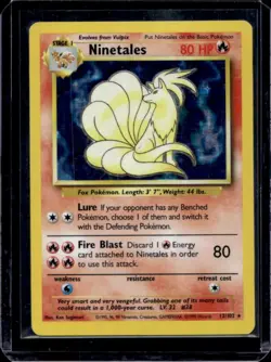 1999 Pokemon Unlimited Ninetales Rare Holo #12/102 - Image 1