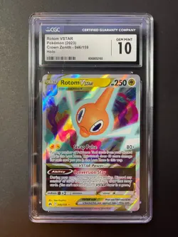 CGC 10 GEM MINT Rotom VSTAR 046/159 Crown Zenith Holo Ultra Rare Pokemon - Image 1