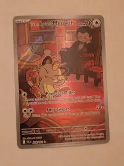 Pokemon TCG: Team Rocket's Meowth 203/182 NM Sv10: Destined Rivals Holo IR - Image 1