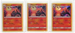 (3) Lot 2018 Pokemon Sun & Moon Dragon Majesty Charizard Holo #3/70 - Image 1