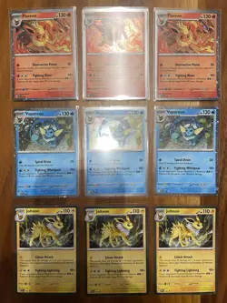 Prismatic SVP Promos Flareon #167, Vaporeon #168 & Jolteon #168 Pokemon Lot of 9 - Image 1
