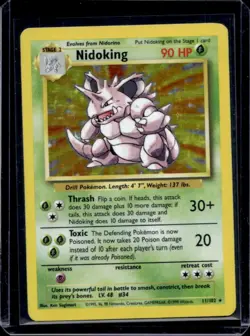 1999 Pokemon Unlimited Nidoking Rare Holo #11/102 - Image 1