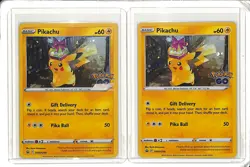 (2) Lot 2022 Pokemon Sword & Shield Pikachu Holo Pokemon GO BSP Promo #SWSH234 - Image 1