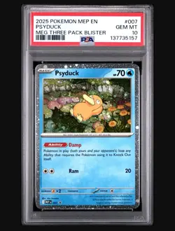 2025 POKEMON MEP EN-ME BLACK STAR PROMO #007 PSYDUCK PSA 10 - Image 1