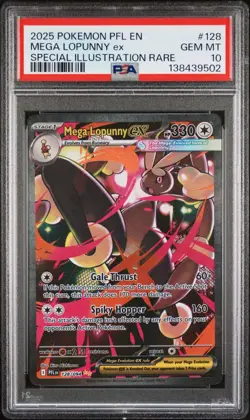 2025 POKEMON PFL EN-PHANTASMAL FLAMES #128 MEGA LOPUNNY EX PSA 10 ENGLISH - Image 1
