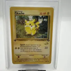 1999 WOTC POKEMON JUNGLE PIKACHU #60/64 1ST EDITION W STAMP DUELIST PROMO PSA 8 - Image 2