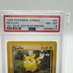 1999 WOTC POKEMON JUNGLE PIKACHU #60/64 1ST EDITION W STAMP DUELIST PROMO PSA 8 - Image 3