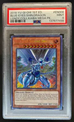 2018 Yu-Gi-Oh! Kaiba Mega 1st Edition Blue-Eyes Shining Dragon #LCKC-EN008 PSA 9 - Image 1