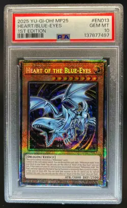 2025 Yugioh Mega Pack 1st Edition Heart Of The Blue-Eyes #MP25-EN013 PSA 10 - Image 1
