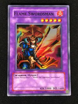 Yugioh Flame Swordsman LOB-003 Super (NM) - Image 1