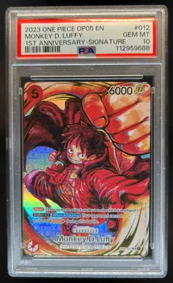 2023 One Piece 1st Anniversary Monkey D Luffy Signature #ST01-012 PSA 10 - Image 1
