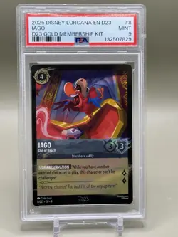 2025 Disney Lorcana Iago D23 Gold Membership Promo Graded PSA 9 Mint - Image 1