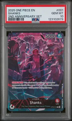 2025 ONE PIECE ENGLISH VERSION 2ND ANV SET #001 SHANKS PSA 10 - Image 1