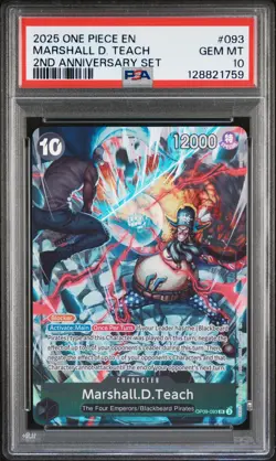 2025 ONE PIECE ENGLISH VERSION 2ND ANV SET #093 MARSHALL D. TEACH PSA 10 - Image 1