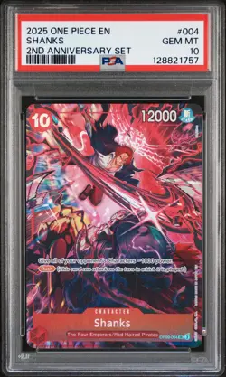2025 ONE PIECE ENGLISH VERSION 2ND ANV SET #004 SHANKS PSA 10 - Image 1