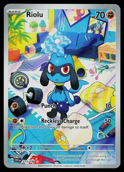 Pokemon Card - Riolu Scarlet & Violet Base Set 215/198 Holo Illustration Rare - Image 1