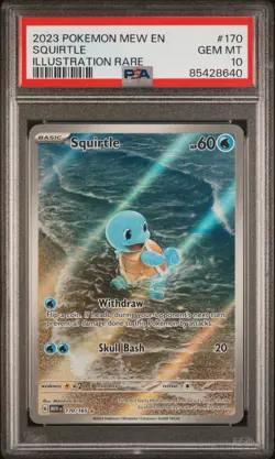 PSA 10 GEM MINT-2023 POKEMON MEW EN-151 170 SQUIRTLE ILLUSTRATION RARE - Image 2