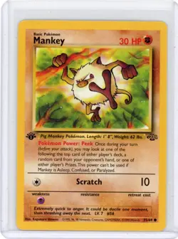 Mankey Jungle Common 1st Edition 55/64 Pokemon 1999 - Image 1